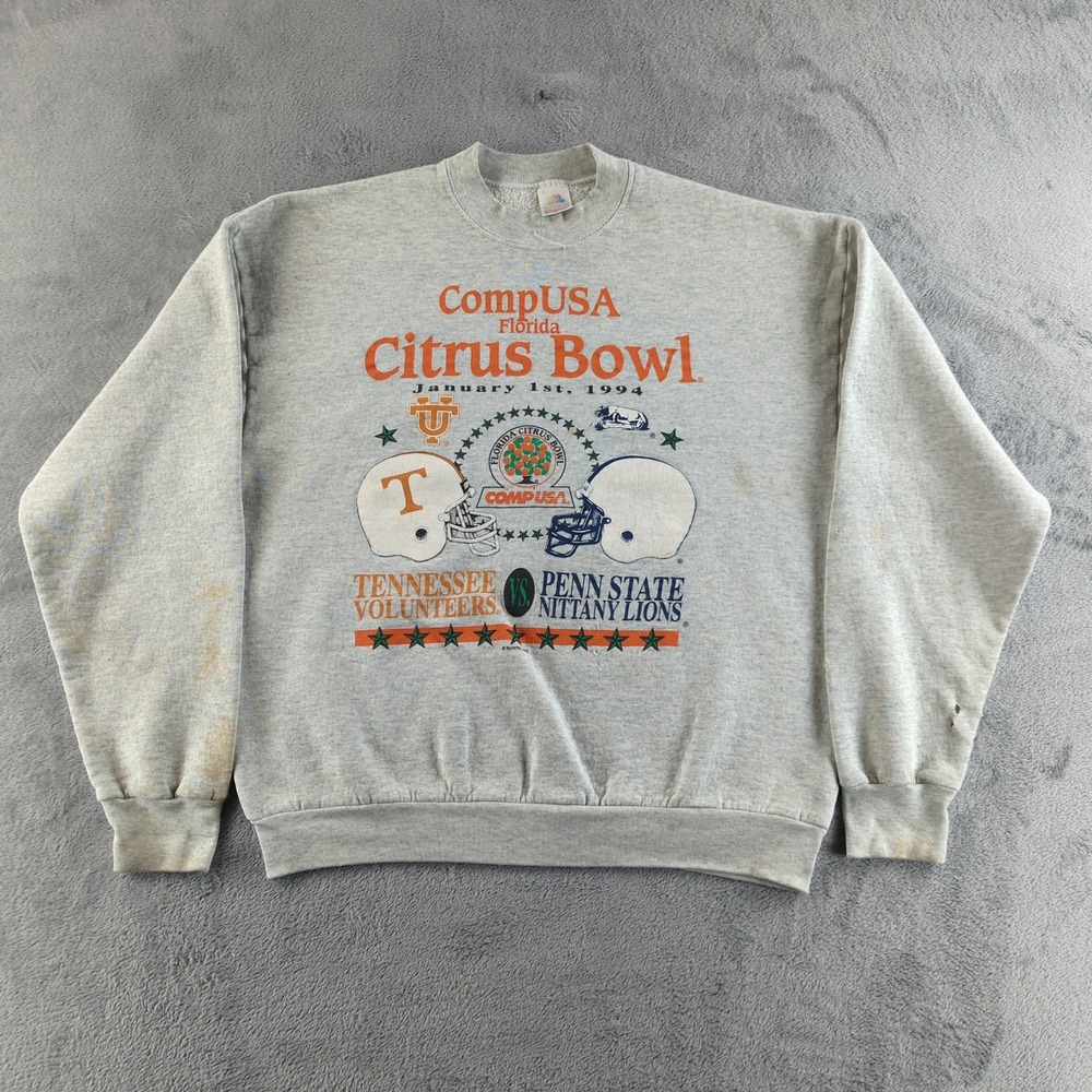 Vintage Fruit of the Loom Sweatshirt Mens XL Grey Citrus Bowl 1994 NCAA Football